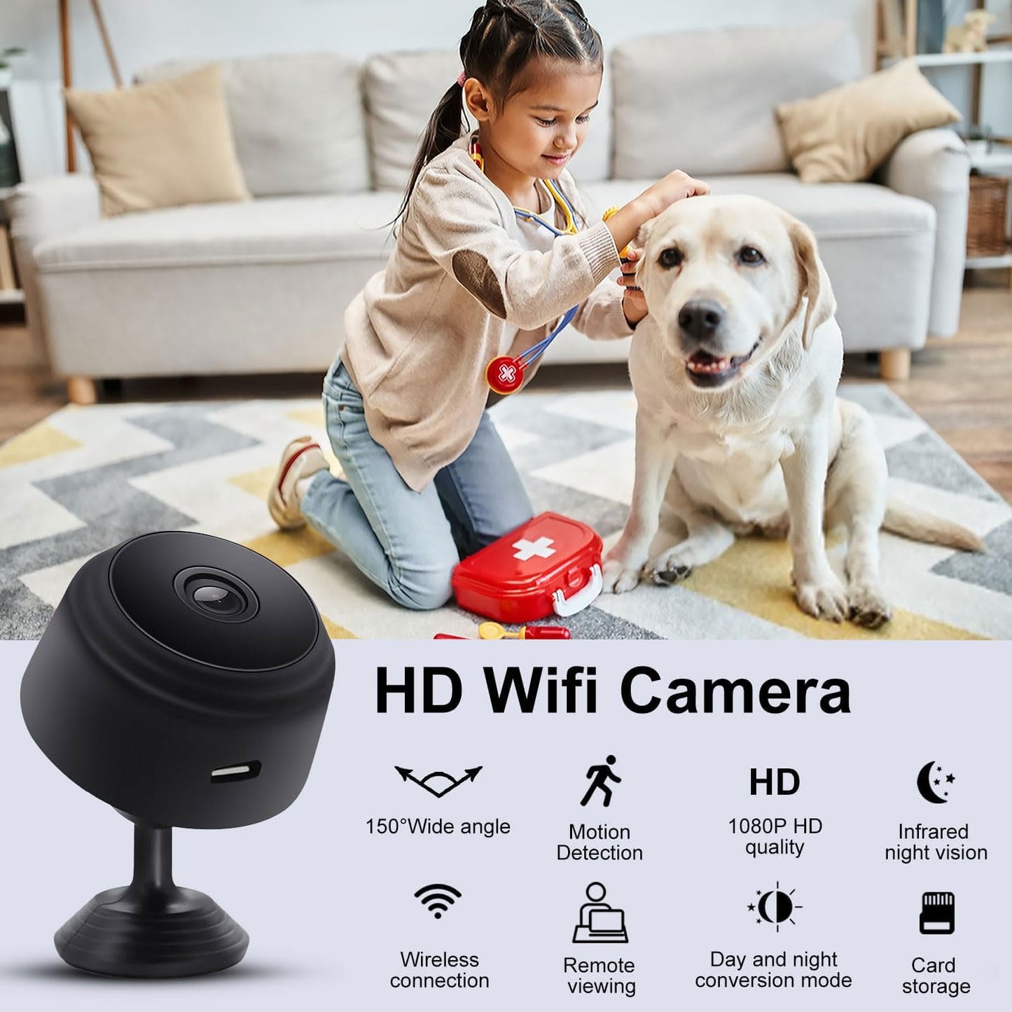 A9 Mini WiFi Security Camera | 1080P HD, Motion Sensor & Remote View