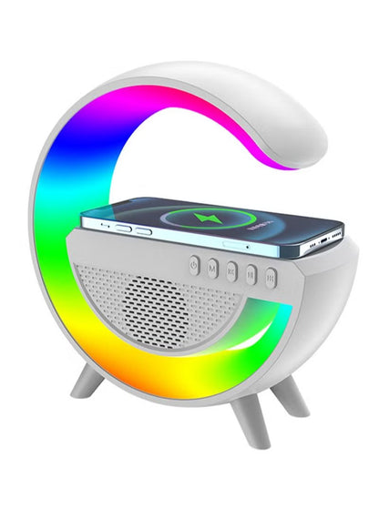 GlowBeat 2-in-1 Bluetooth Speaker with Wireless Charger & LED Light