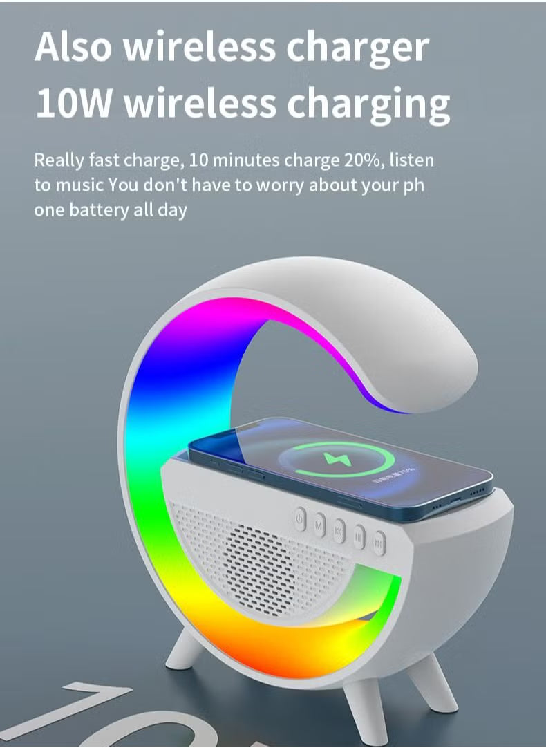 GlowBeat 2-in-1 Bluetooth Speaker with Wireless Charger & LED Light