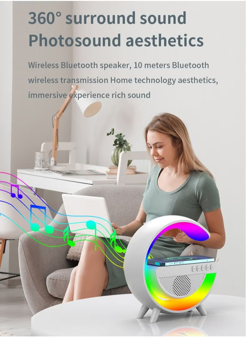 GlowBeat 2-in-1 Bluetooth Speaker with Wireless Charger & LED Light