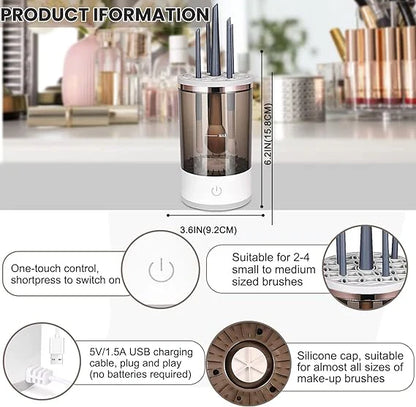 BrushBreeze Electric Multi-Brush Cleaner for Fast & Mess-Free Makeup Tools