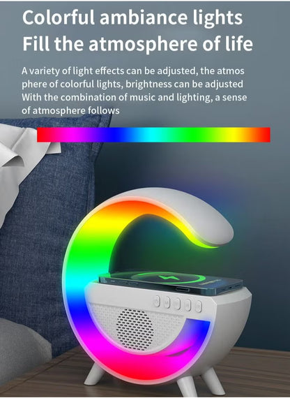 GlowBeat 2-in-1 Bluetooth Speaker with Wireless Charger & LED Light
