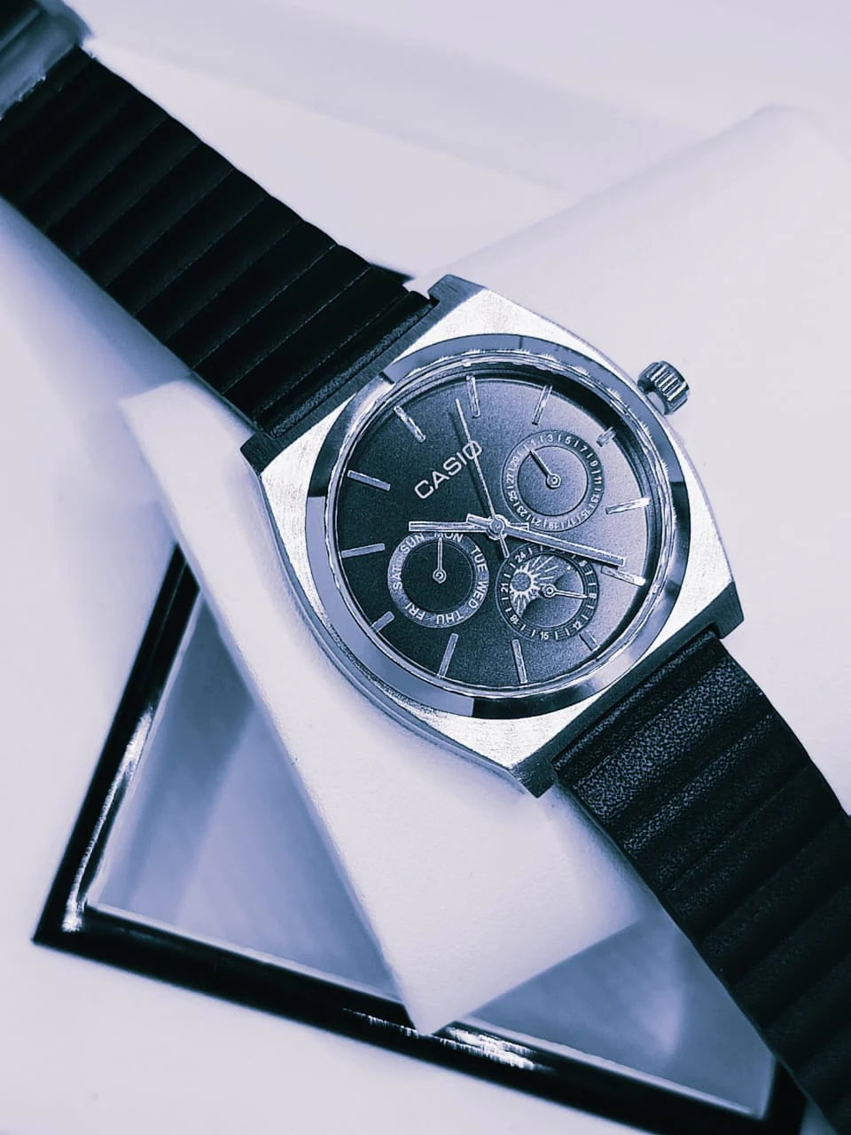 CA UrbanMaster Elegant Brown Leather Watch with Lunar Subdial
