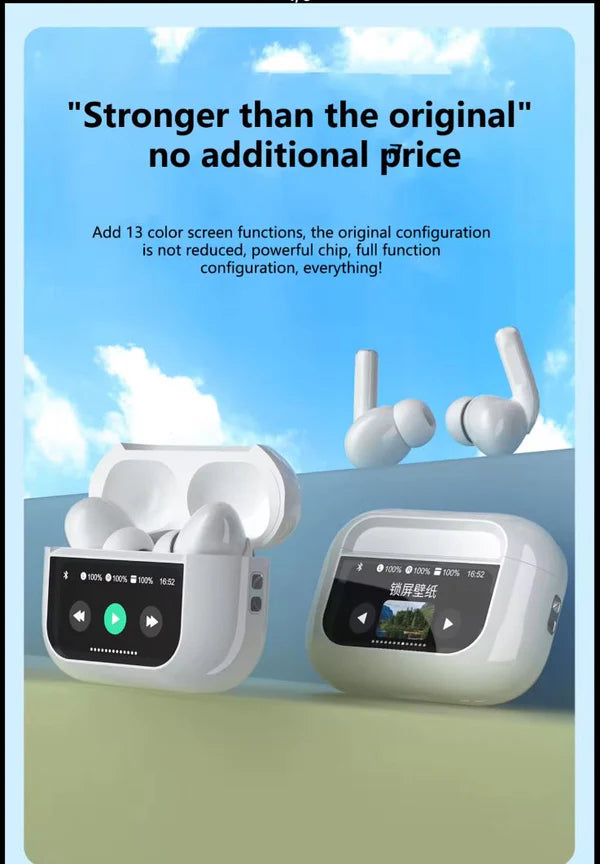 Bluetooth Earbuds Z90 Pro  Smart Screen Display & Custom Design