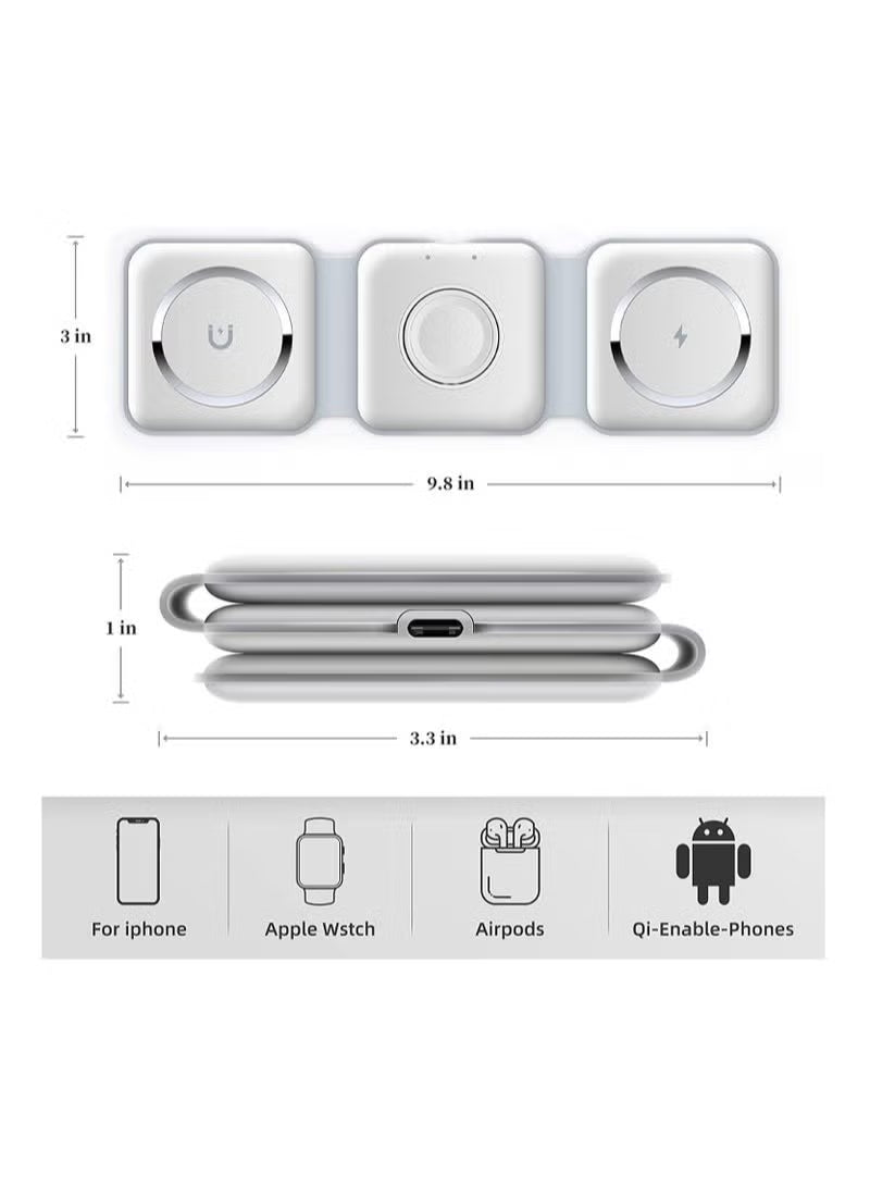 MagFold 3-in-1 Wireless Charger  Charge Phone, Watch & Pods Together
