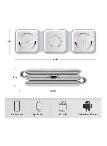 MagFold 3-in-1 Wireless Charger  Charge Phone, Watch & Pods Together