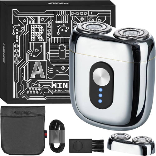 TrimMate Compact Travel Shaver for Men with Dual Blade Precision