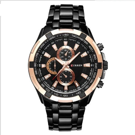 TimeElite Men’s Luxury Quartz Watch with Stainless Steel Strap