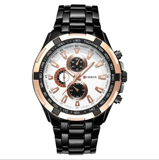 TimeElite Men’s Luxury Quartz Watch with Stainless Steel Strap