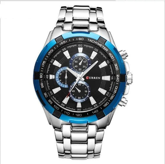 TimeElite Men’s Luxury Quartz Watch with Stainless Steel Strap