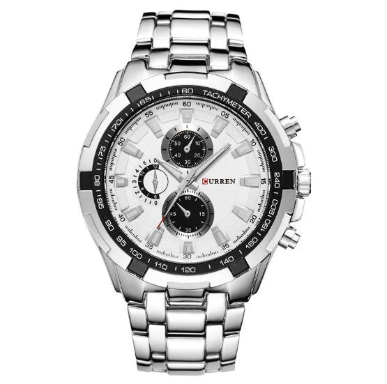 TimeElite Men’s Luxury Quartz Watch with Stainless Steel Strap
