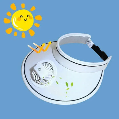 CoolBreeze Cap Mini Sun Hat with Built-In Cooling Fan