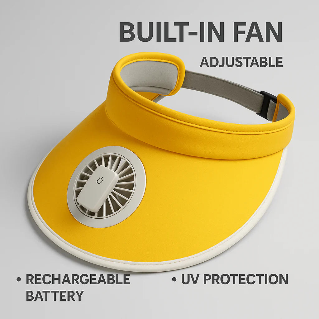 CoolBreeze Cap Mini Sun Hat with Built-In Cooling Fan