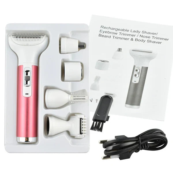 GlamTrim 5-in-1 Multifunctional Lady Shaver for Smooth, Salon-Like Skin at Home