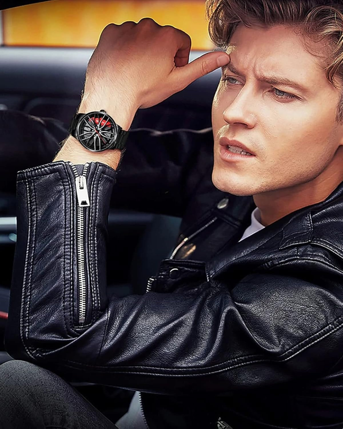 TurboSpin Men’s 3D Wheel Watch  Bold Style in Motion