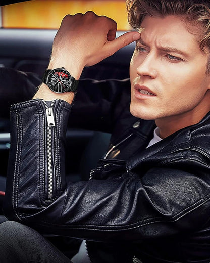 TurboSpin Men’s 3D Wheel Watch  Bold Style in Motion