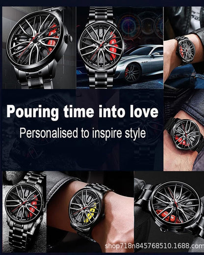TurboSpin Men’s 3D Wheel Watch  Bold Style in Motion