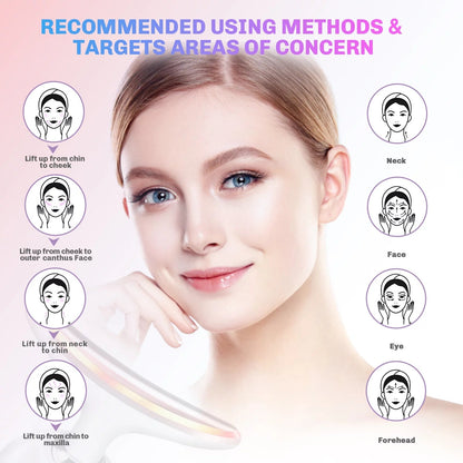 Neck & Face Lifting Device LED Therapy for Youthful Glow
