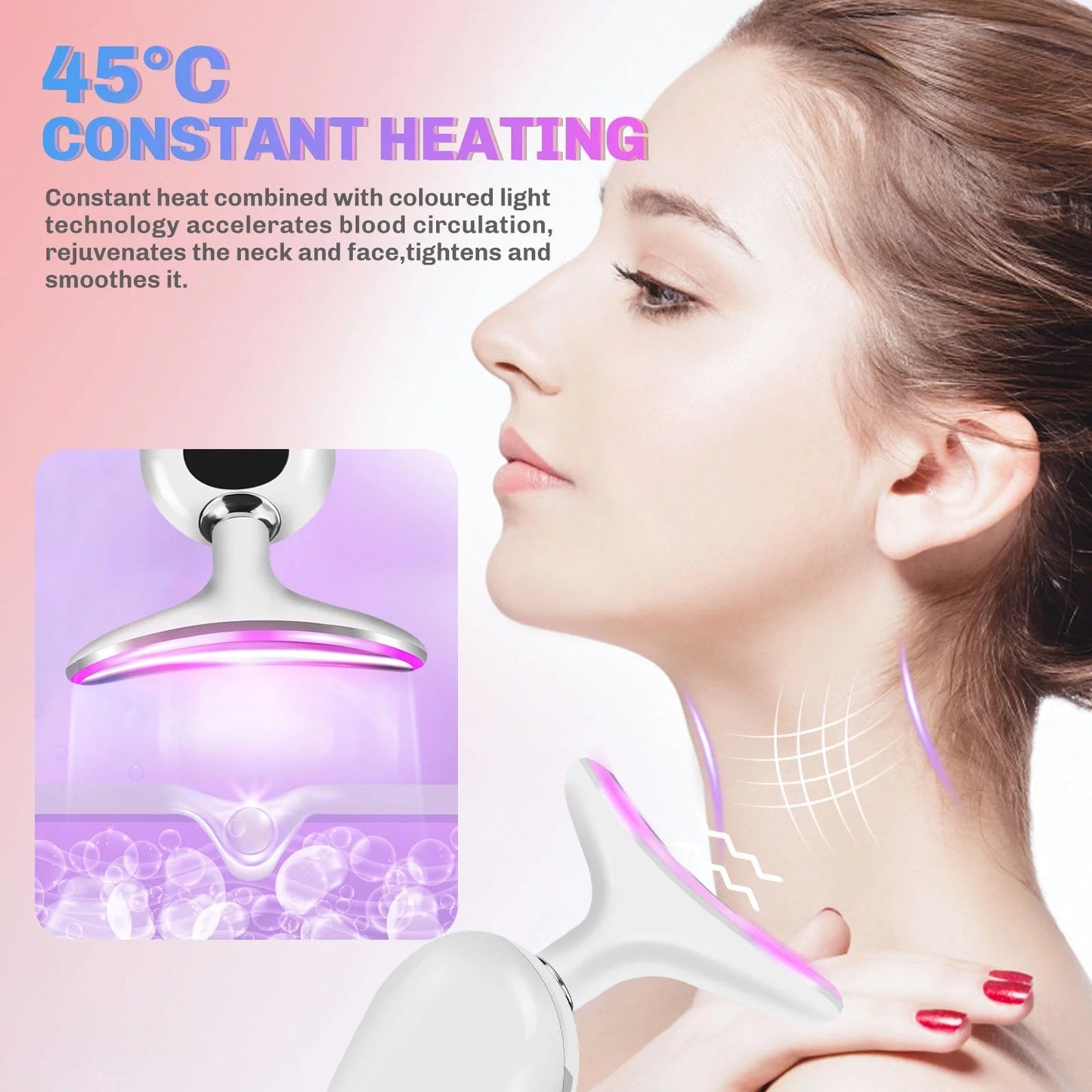 Neck & Face Lifting Device LED Therapy for Youthful Glow